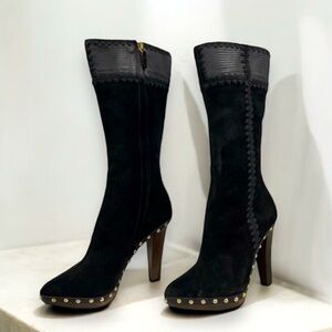Sergio Rossi Pelle London Child Nero/Lizard Boots